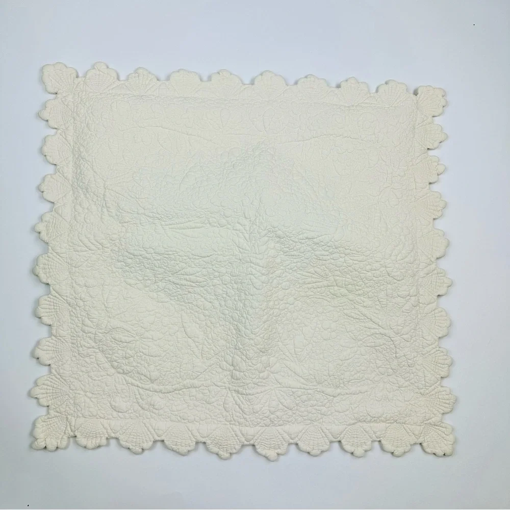 Linen Source Ivory Quilted Cotton Euro Sham Pillow Case